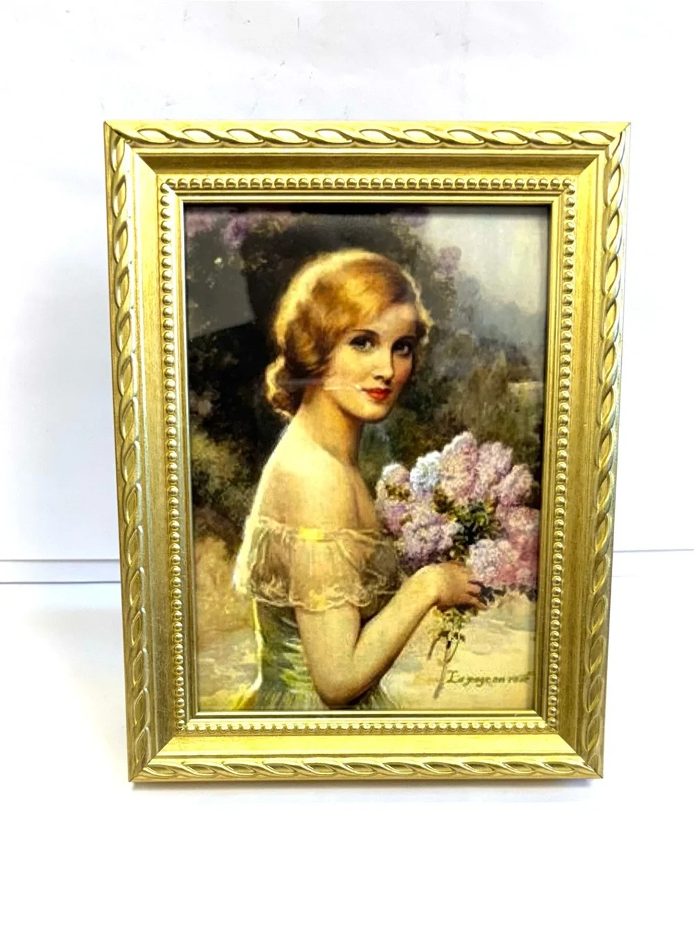 Vintage Style Gold Frame Lawrence Home 5 x 7 Easel Back F571011
